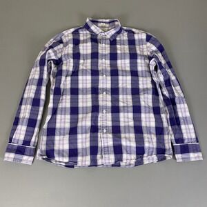 Bixby Nomad Button Up Shirt Men's Size Large Slim‎ Fit Purple Plaid Long Sleeve